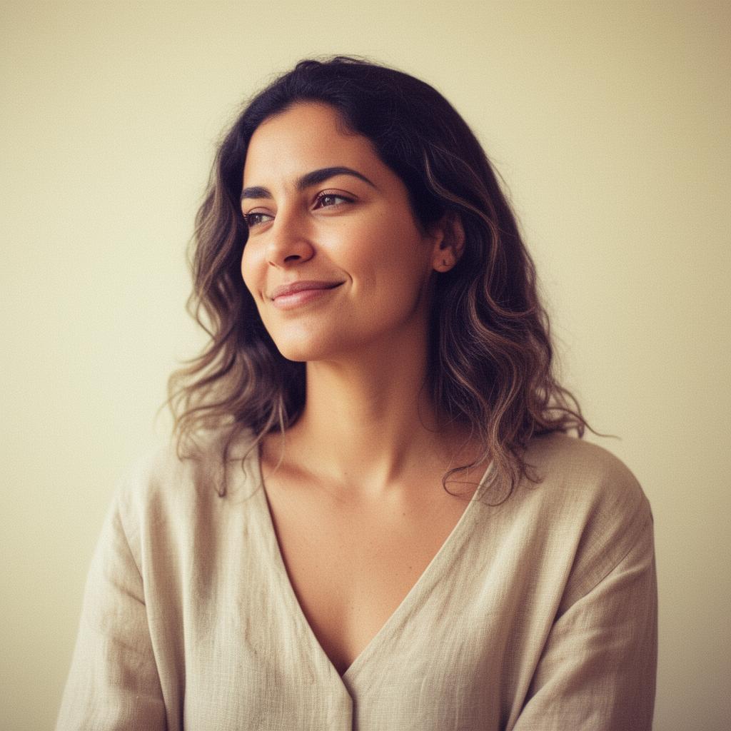 Psicóloga sorrindo, retrato editorial